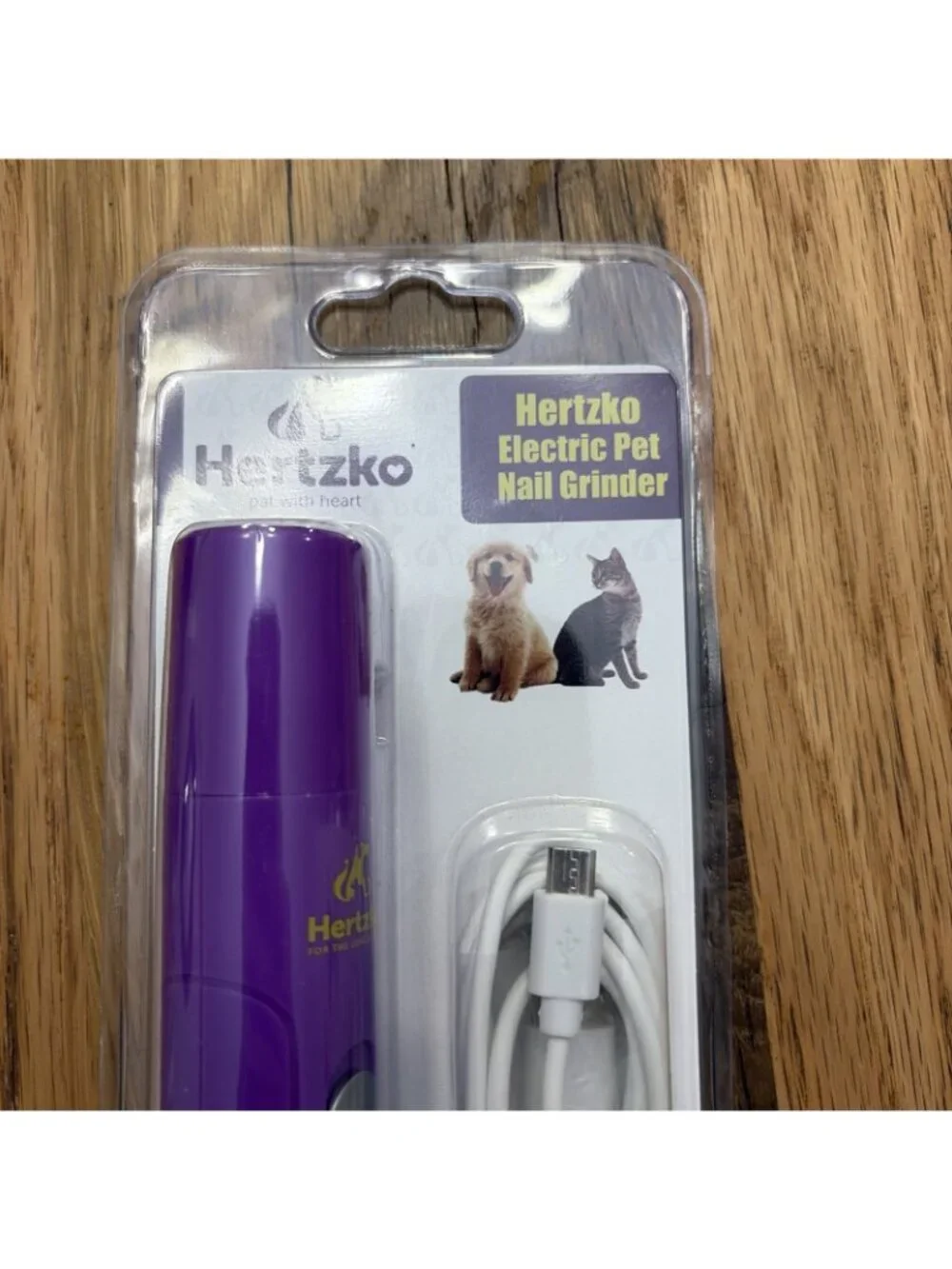 Hertzko Electric Pet Nail Trimmer with USB Cable - Purple (HNG-31)